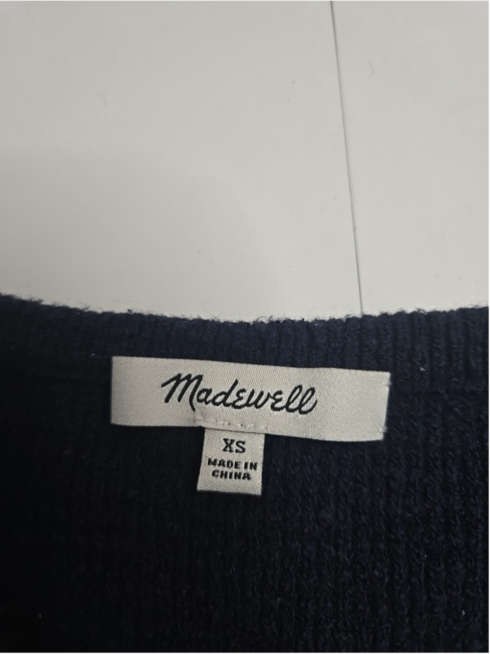 Madewell Women's XS Black Ribbed Crop Tank Top Cotton Stretch Fitted Knit - Picture 3 of 6